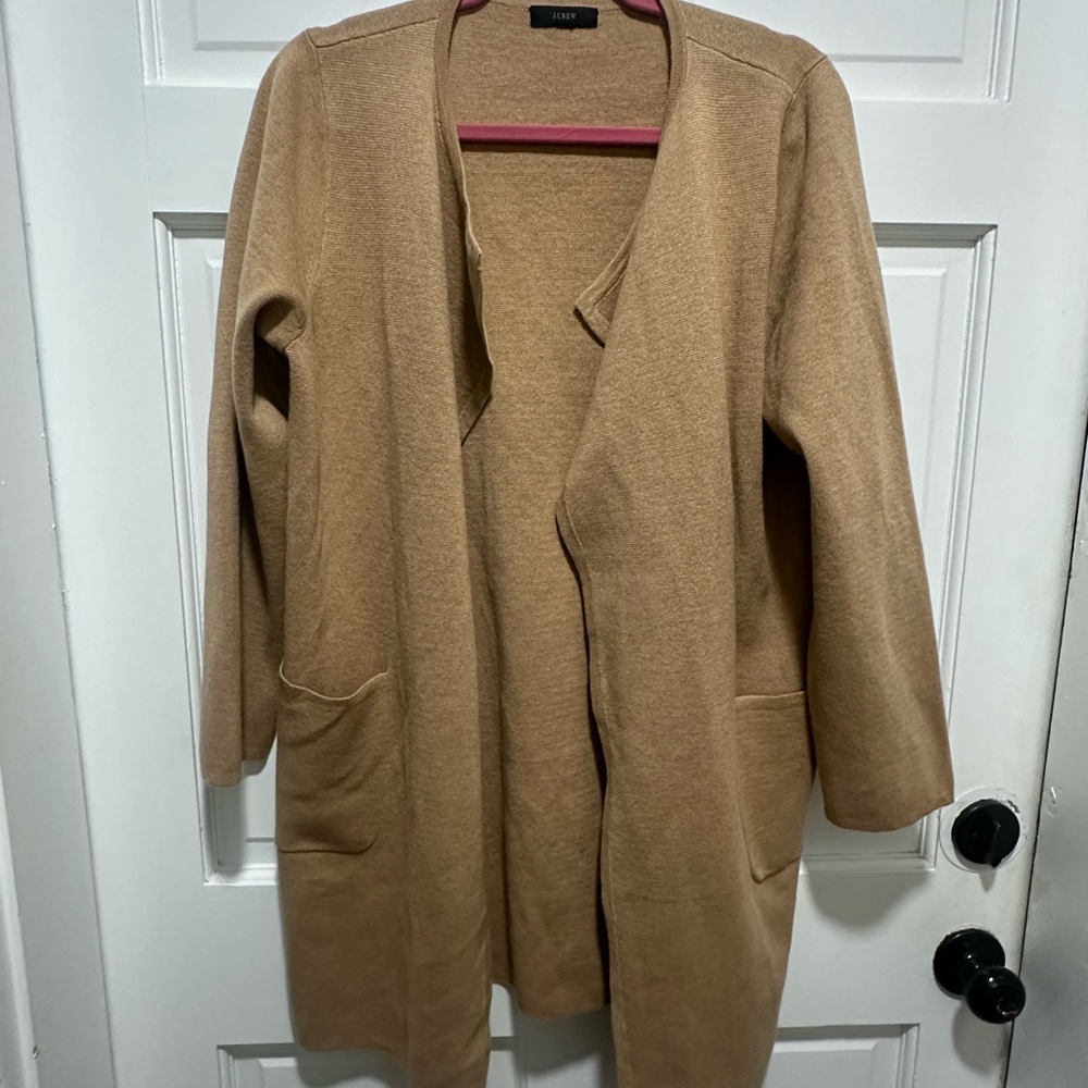 J. Crew Camel/Tan Open Front Coatigan - Picture 3 of 6